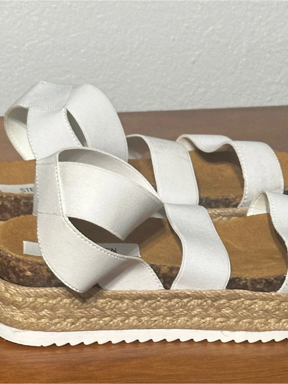Steve Madden White Strappy Espadrille Platform Sandals